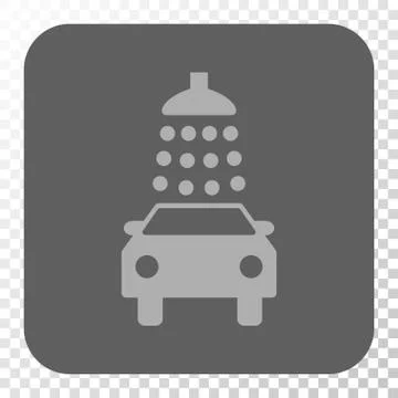 Car Wash Rounded Square Button Stock Illustration
