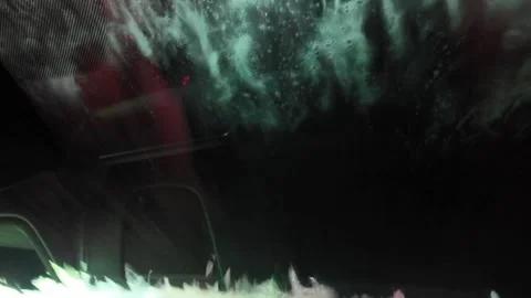 Car Wash Seen Through Windshield Stock Footage 329280957