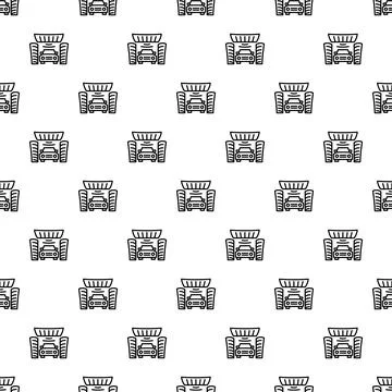 Car wash service automatic machine seamless pattern 库存插图