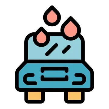 Car wash service, drops falling on car roof, auto cleaning Stock Illustration