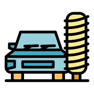 Car wash stand icon vector flat Stock Illustration