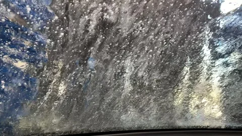 Car Wash Through Windshield View Stock Footage 320860738