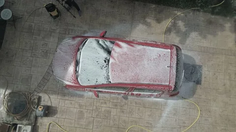 Car wash top view Stock Footage 191483472