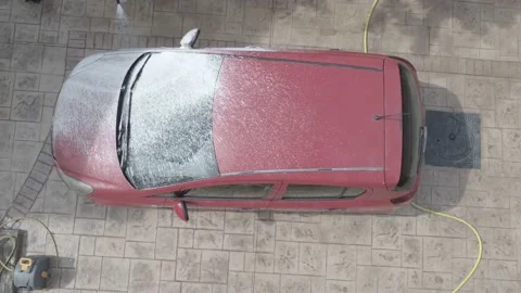 Car wash top view Stock Footage 191483486