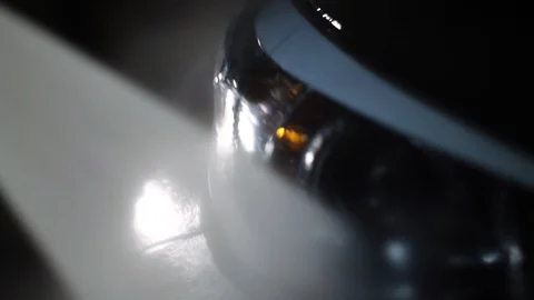 Car wash using high pressure water jet. Stock Footage 116571035