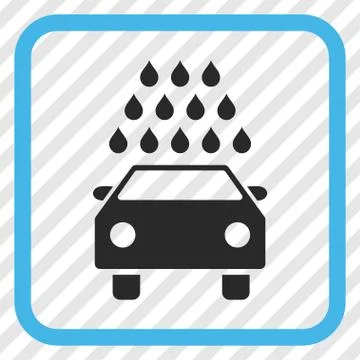 Car Wash Vector Icon In a Frame 库存插图