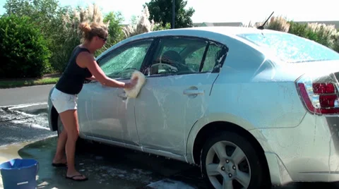 Car washing Stock Footage 29161066