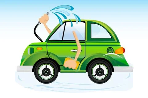 Car washing Illustrazione stock