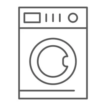 Car washing thin line icon, laundry and clean, washing machine sign, vector Stock Illustration