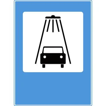Car washing. Vector image on a blue background. Stock Illustration