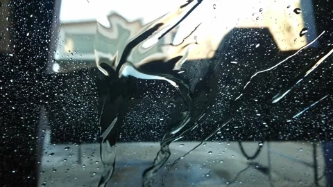Car washing, view from inside car Vídeo Stock 276681996