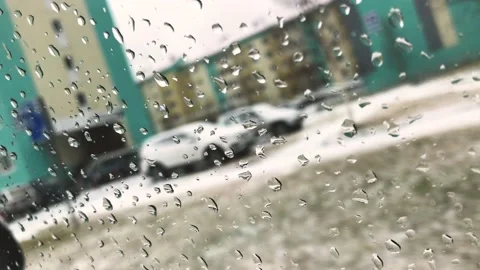 In the car with water drops Stock Footage 162940367