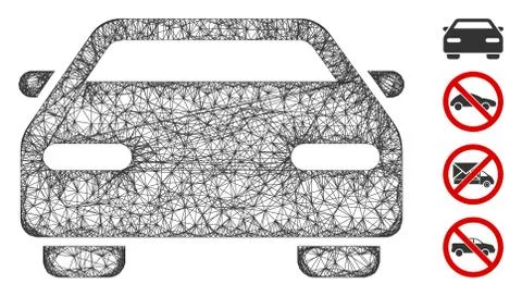 Car Web Vector Mesh Illustration 库存插图