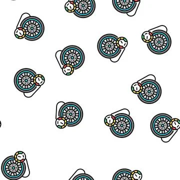 Car wheel air inflating vector seamless pattern Ilustración de archivo