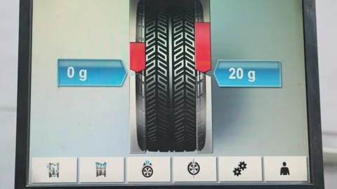Car wheel balancing control panel. Stock Footage 270976379