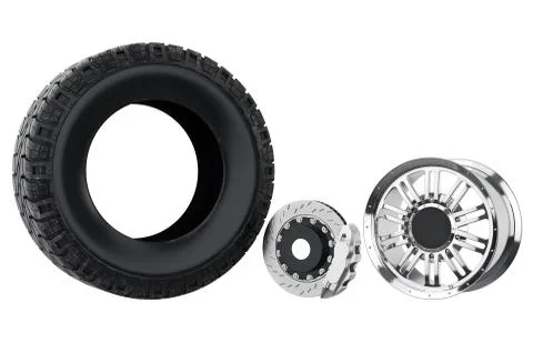 Car wheel brake with disk Stock Illustration