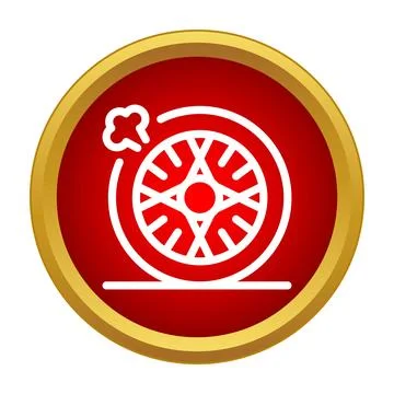 Car wheel burning rubber icon for automotive speed Stock Illustration