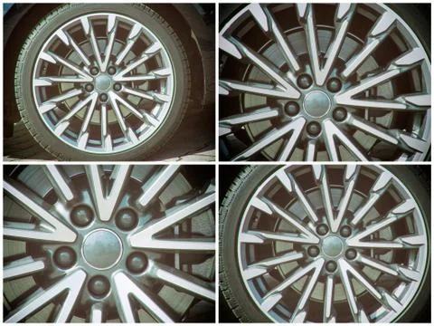 Car wheel close-up, abstract background Stock Illustration