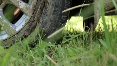 Car wheel close up Stock Footage 73016658