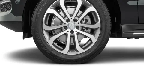 Car wheel close up side view Black 2017 Mercedes-Benz GLE-Class GLE 350 4MATIC Stock Footage 159906935