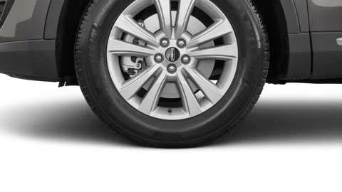 Car wheel close up side view Magnetic Gray Metallic 2017 Lincoln MKX Premiere Stock Footage 159925818