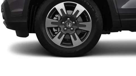 Car wheel close up side view Modern Steel Metallic 2019 Honda Ridgeline RTL-E Stock Footage 160021594
