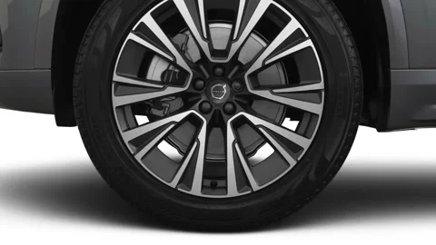 Car wheel close up side view Osmium Grey Metallic 2020 Volvo XC90 T5 Momentum Stock Footage 160084818