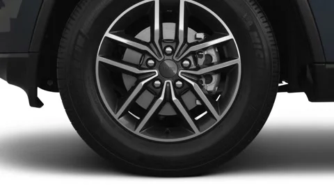Car wheel close up side view Slate Blue ... | Stock Video | Pond5