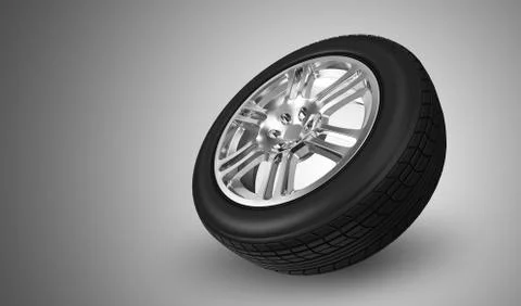 Car Wheel on gradient background Stock Illustration