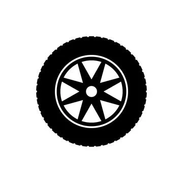 Car wheel icon. Illustrazione stock