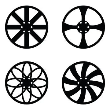 Car wheel icon set Illustrazione stock