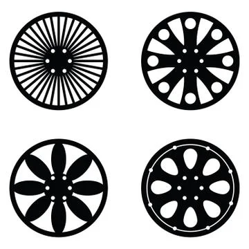 Car wheel icon set Stock Illustration