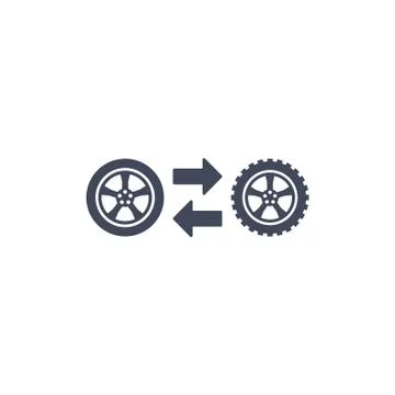 Car wheel icon symbol vector Stock Illustration
