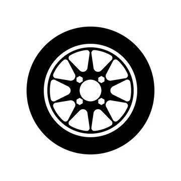 Car wheel icon. Vector image isoded on a white background. Stock Illustration