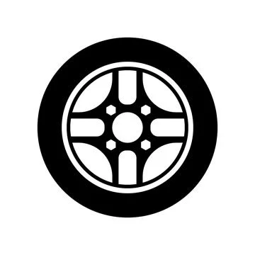 Car wheel icon. Vector image isoded on a white background. Stock Illustration