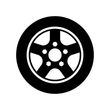 Car wheel icon. Vector image isoded on a white background. Stock Illustration