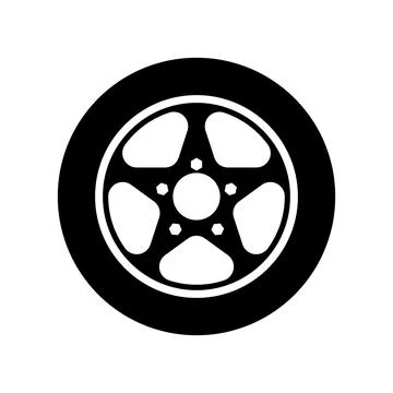 Car wheel icon. Vector image isoded on a white background. Stock Illustration