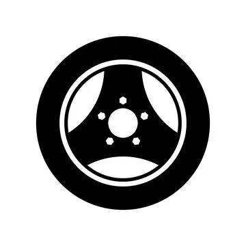 Car wheel icon. Vector image isoded on a white background. Stock Illustration