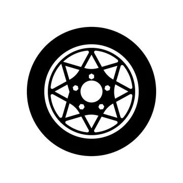 Car wheel icon. Vector image isoded on a white background. Stock Illustration