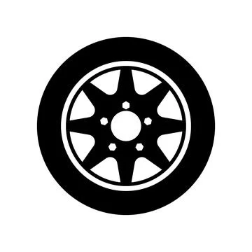 Car wheel icon. Vector image isoded on a white background. Stock Illustration