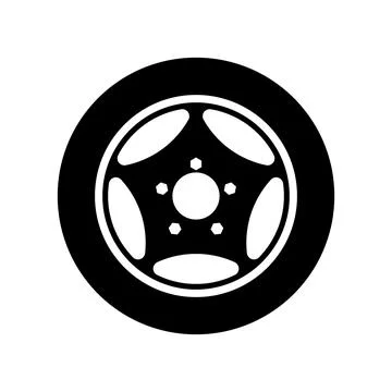Car wheel icon. Vector image isoded on a white background. Stock Illustration