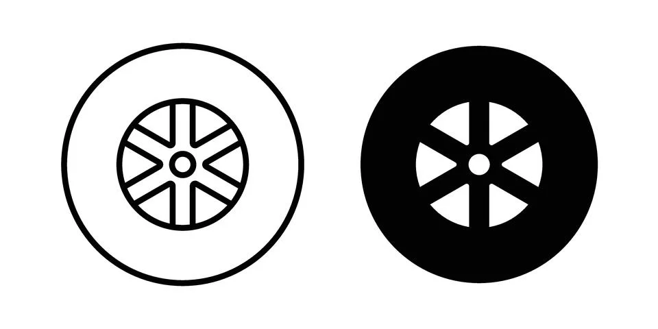 Car wheel icon for web projects Stock Illustration
