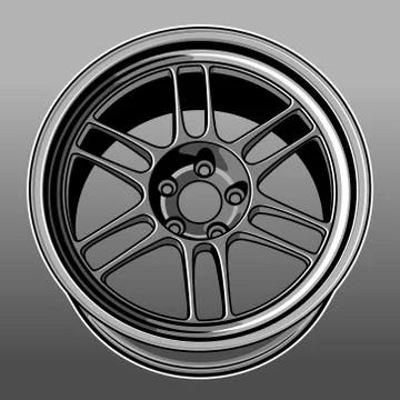 Car wheel illustration Stock Illustration