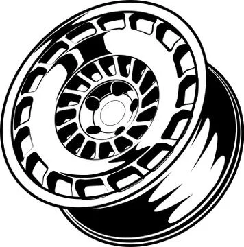 Car wheel illustration Illustrazione stock