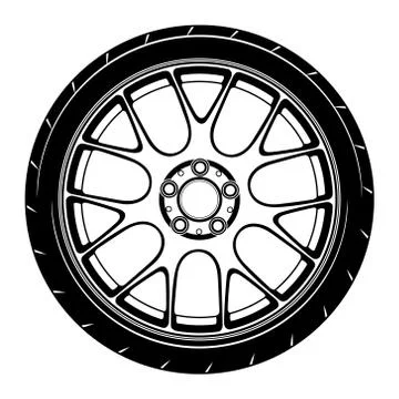Car wheel illustration Illustrazione stock