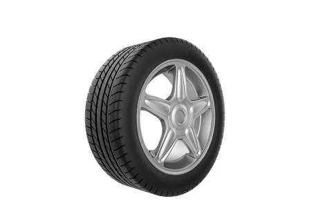 Car wheel. Isolated on white background Stock Illustration