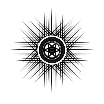 Car wheel logo Stock Illustration