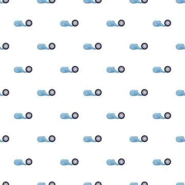 Car wheel producing endless smoke trail pattern Stock Illustration