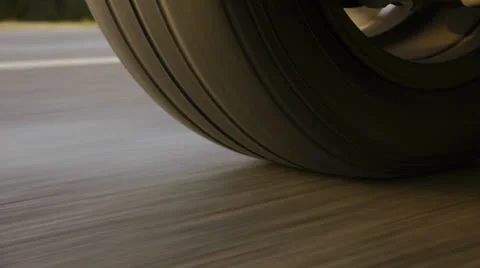 Car wheel rolling - Close Up. Stock Footage 25270401