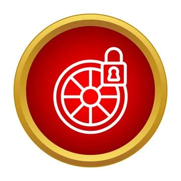Car wheel security system locking icon button 스톡 일러스트